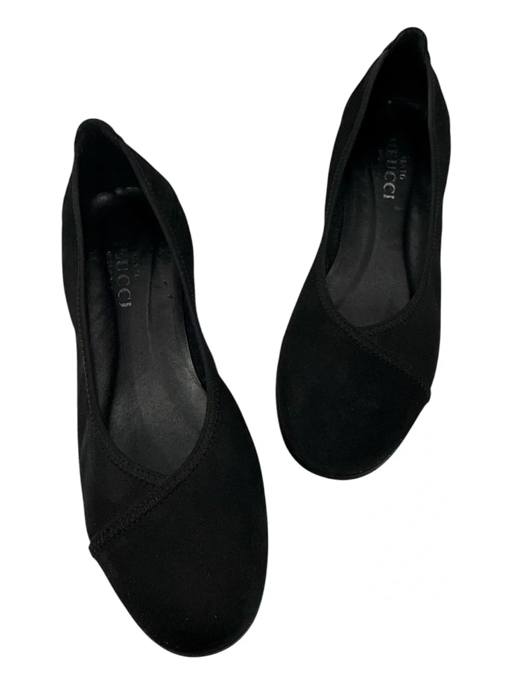 Sesto Meucci black Suede Leather Women Ballet Flat Shoes Sz US 8.5 M